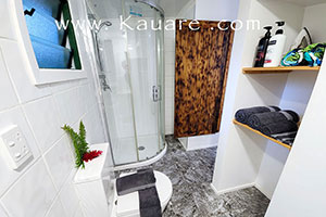 ensuite of the kauare accommodation