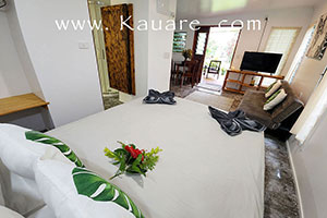 The beach with coconut trees near the lodge