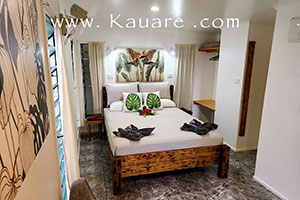 the sleeping area of the bungalow