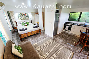 the sleeping area of the bungalow