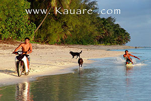 local boys play on the beach